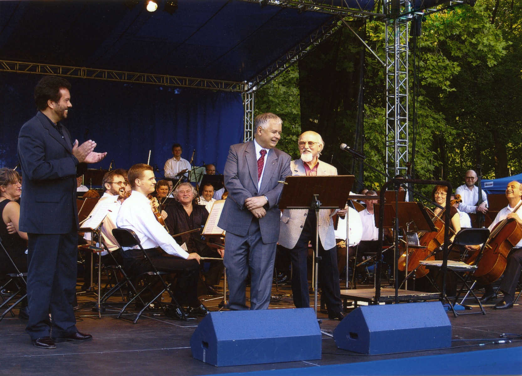 Lech Kaczyński, Stanisław Wybrańczyk, Jerzy Maksymiuk, Sinfonia Varsovia